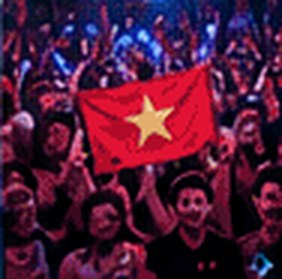 Fans with flag